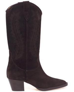 Anna F. Cowboy & Biker Boots - Brown