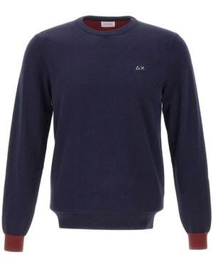 Sun 68 Round-Neck Knitwear - Blue