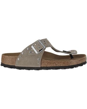 Birkenstock Schoenen ,Leer Gizeh Rivet Regular Fit - Bruin