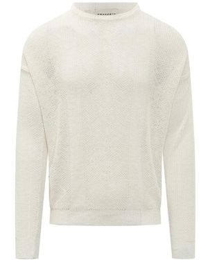 Amaranto Hoodies & Sweatvesten ,Gebreid T-Shirt - Wit