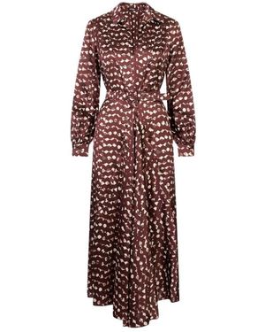 Kiton Kleedjes ,Bruin ,Shirt Dress - Rood