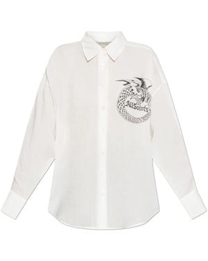 AllSaints Overhemden ,Wit ,Linnen Sparrow Shirt