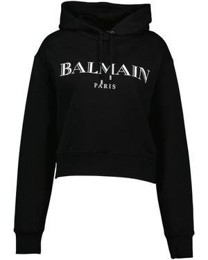 Balmain Hoodies & Sweatvesten ,Zwart ,Katoen Vintage Katoenen Hoodie