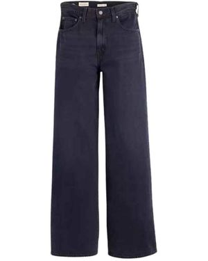 Levi's Jeans ,Zwart ,Katoen Ribcage Wide Leg Jeans - Blauw