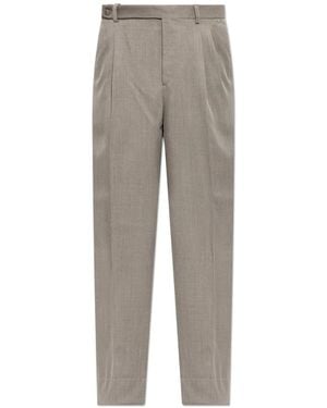 Brioni Broeken ,Grijs ,Wool Pleated Broeken