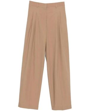Cellar Door Broeken ,Bruin ,Wide Leg Pleated Broeken - Naturel