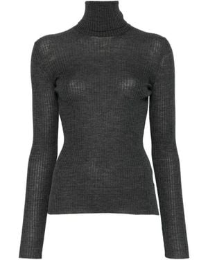 Mrz Grijze Wol Lange Mouwen Trui - Zwart