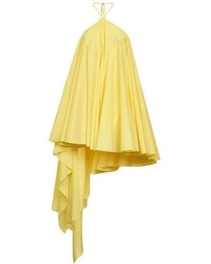 Jacquemus Pleated Dress With An Asymmetric Cut - Yellow