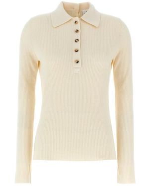 Courreges Round-Neck Knitwear - Natural