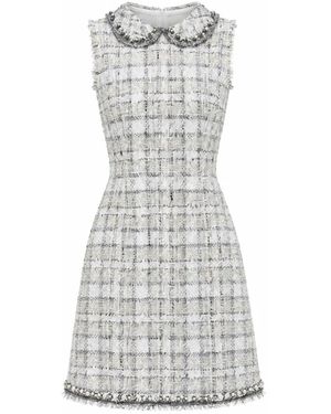 Dolce & Gabbana Kleedjes ,Wit ,Katoen Korte Jurk - Grijs