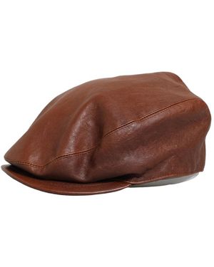 Dolce & Gabbana Accessoires ,Bruin ,Leer Cloth Cap