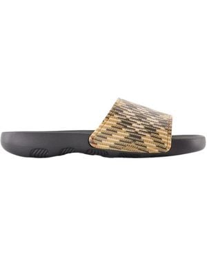 Burberry Schoenen ,Check Dive Slides - Naturel