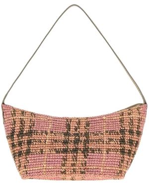 Burberry Bestickte Raffia Mini Margate Umhängetasche - Pink