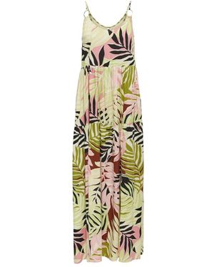 ONLY Maxi-Jurk Met Palmbladprint - Metallic