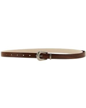 Brunello Cucinelli Carved Leather Belt - Braun