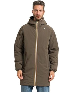 K-Way Single-Breasted Coats - Marrón