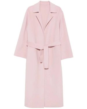 Alberta Ferretti Roze Geriemde Jas Met Inkeping Revers