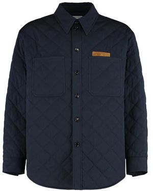 Bottega Veneta Matte Technical Cotton Quilted Overshirt - Blue