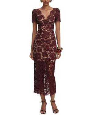 Self-Portrait Midi Dresses - Rouge