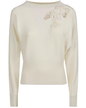 Ermanno Scervino Round-Neck Knitwear - Blanc