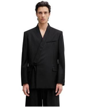 KENZO Jassen ,Zwart ,Katoen Blazer Met Strikceintuur