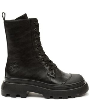 Betsy Lace-Up Boots - Black