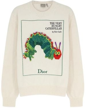 Dior Pullover Mit Stickerei Eines Buchcovers - Weiß