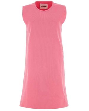 Jil Sander Kleedjes ,Roze ,Polyester Fluo Roze Polyester Mini Jurk