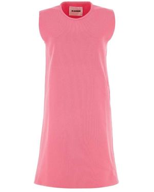 Jil Sander Kleedjes ,Roze ,Polyester Fluo Roze Polyester Mini Jurk