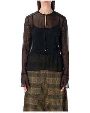 Our Legacy Gekreukte Taille Blouse - Zwart