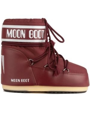 Moon Boot Schoenen ,Bruin ,Leer Icon Low Boot - Rood