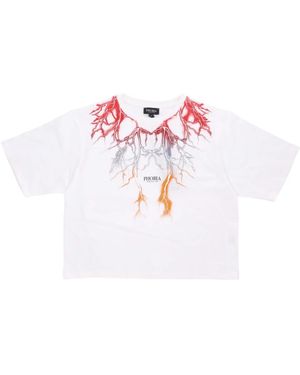 PHOBIA ARCHIVE Lightning Crop Tee - Wit