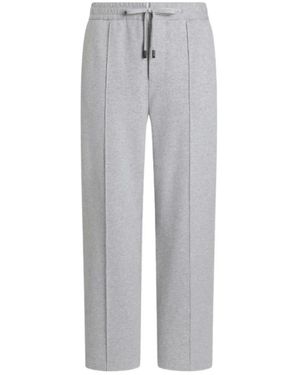 Dolce & Gabbana Broeken ,Grijs ,Melange Fleece Joggingbroek