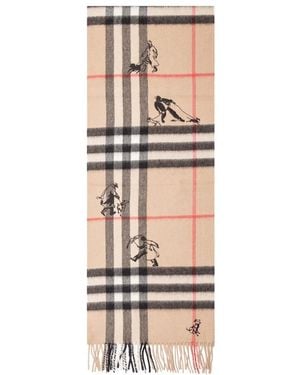 Burberry Accessoires ,Kasjmier Giant Check Cashmere Sjaal - Naturel