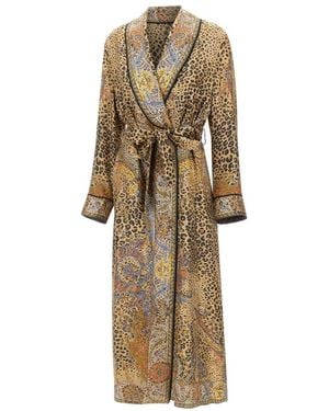 Etro Belted Coats - Natural