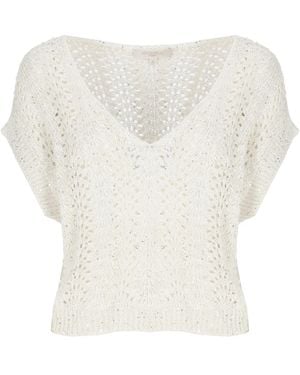 Antonelli Ivory Pullover Mit Pailletten-Details - Weiß
