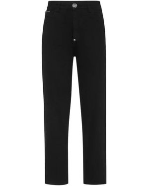 Philipp Plein Denim Hosen Mom Fit Hexagon - Schwarz