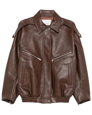 Frankie Shop Leather Jassen - Bruin