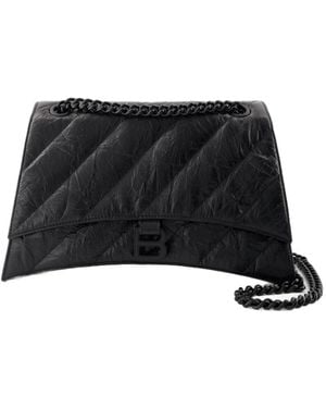 Balenciaga Gepolsterte Leder-Schultertasche - Schwarz
