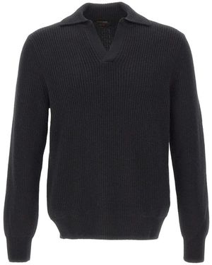Gran Sasso V-Neck Knitwear - Blue