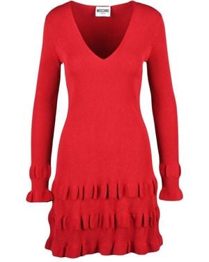 Moschino Knitted Dresses - Rosso