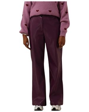 Ydence Aubergine Leatherlook Pants Marlee - Paars