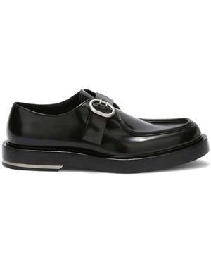 Jil Sander Lederloafer Mit Metallabsatz Und Verstellbarem Riemen - Schwarz