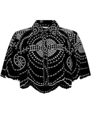 Charo Ruiz Emmie Openwork Shirt - Schwarz