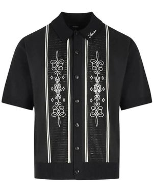 Amiri Tops ,Zwart ,Ma Gebreide Shirt Met Panelen