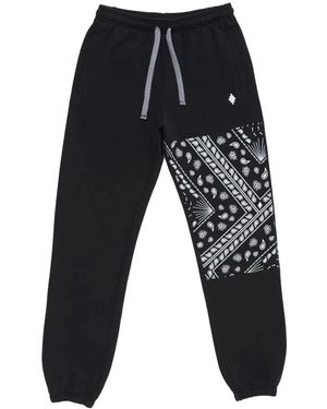 Marcelo Burlon Broeken ,Zwart ,Katoen Bandana Print Track Pants