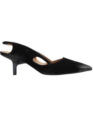 CAPASA MILANO Slingback-Pumps Aus Veloursleder - Schwarz