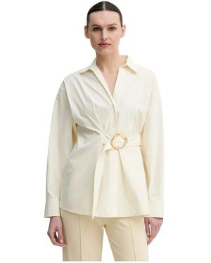 Isabelle Blanche Overhemden ,Katoen Relaxed Katoenen Shirt - Naturel