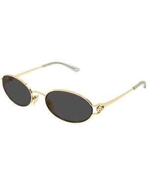 Gucci Oval Sonnenbrille - Mettallic