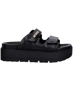 Guess Schoenen ,Zwart ,Polyester Faxon Platform Slider